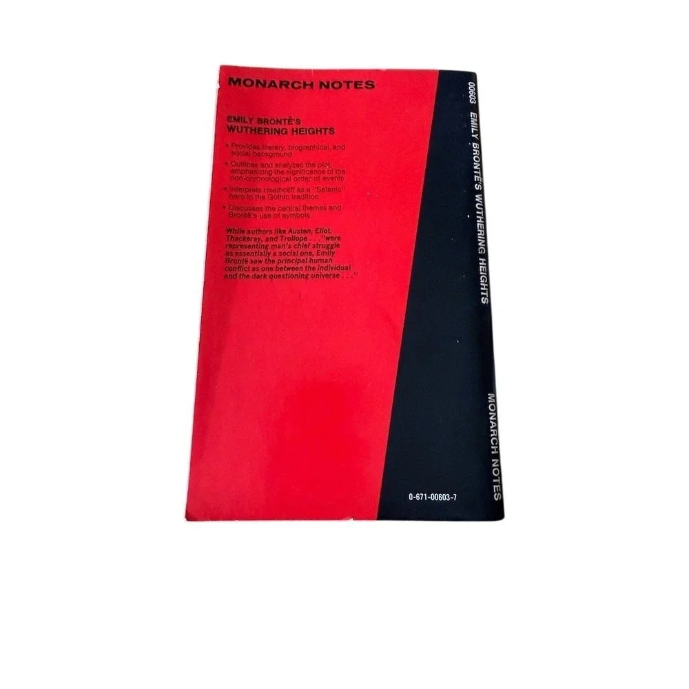 Monarch Notes Wuthering‎ Heights Study Guide Plot Summary Character Brontë 1977